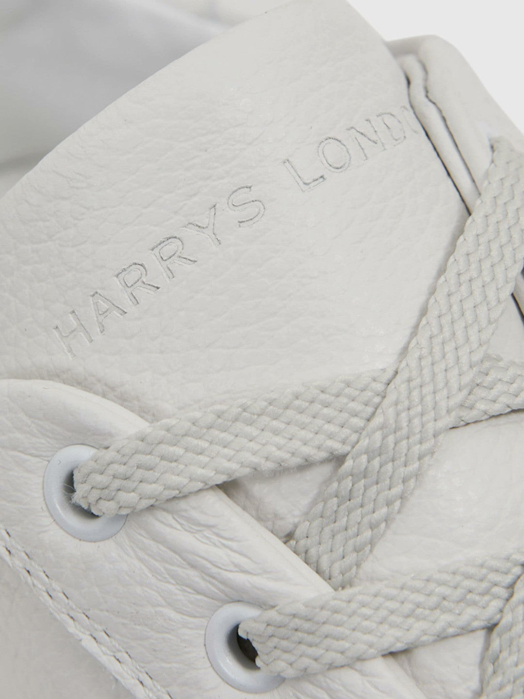Reiss Harrys of London Grained Leather Trainers in White