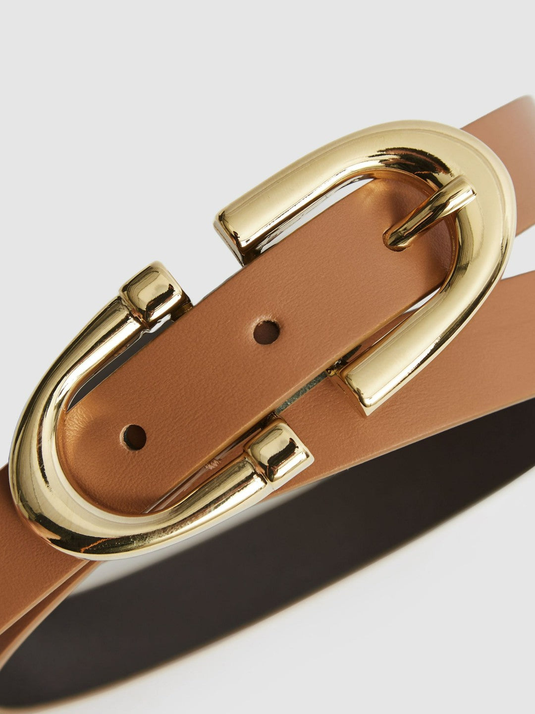 Reiss Horseshoe Belt in Tan