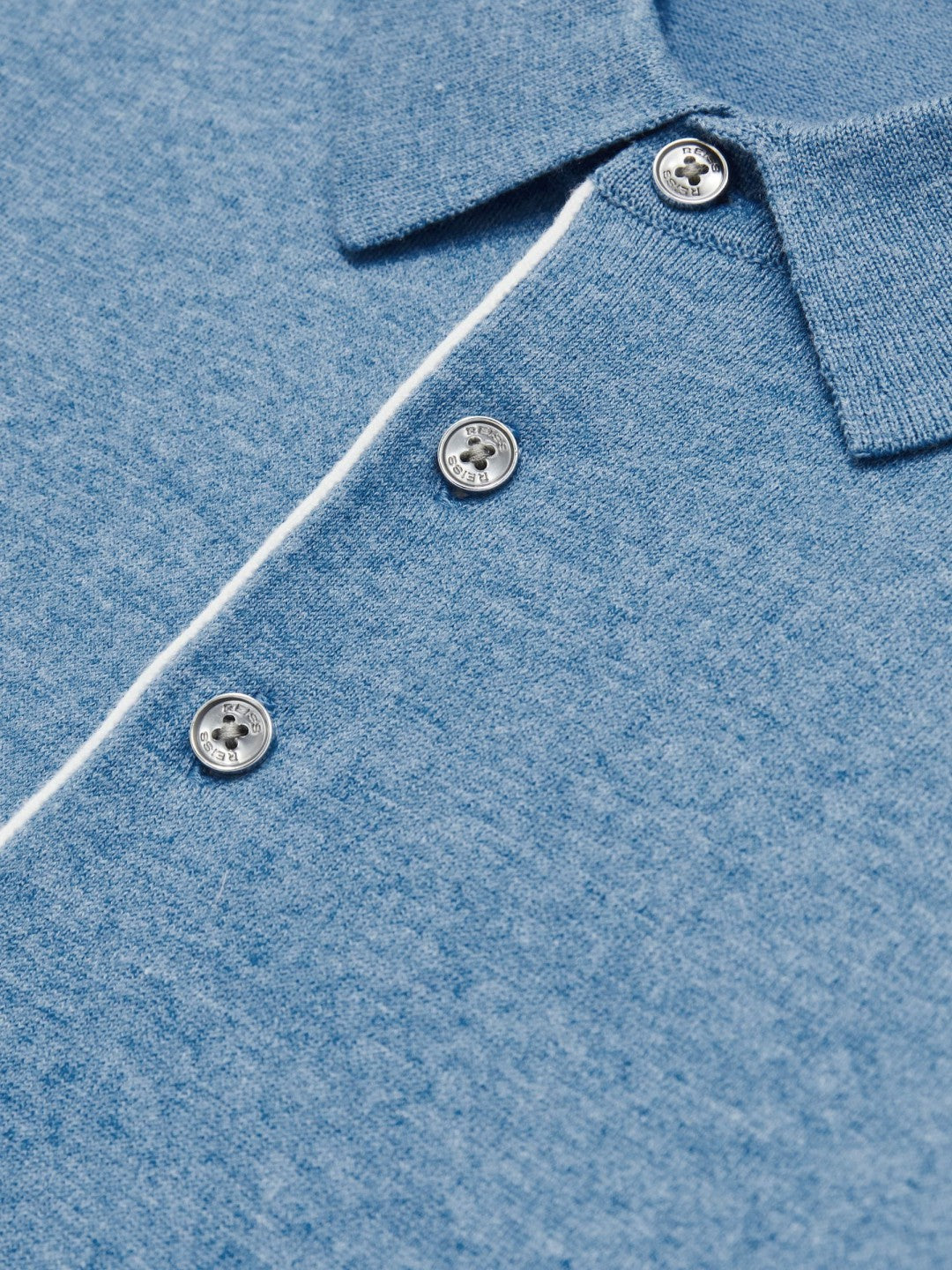 Reiss Contrast-Placket Polo Shirt With Cotton in Blue