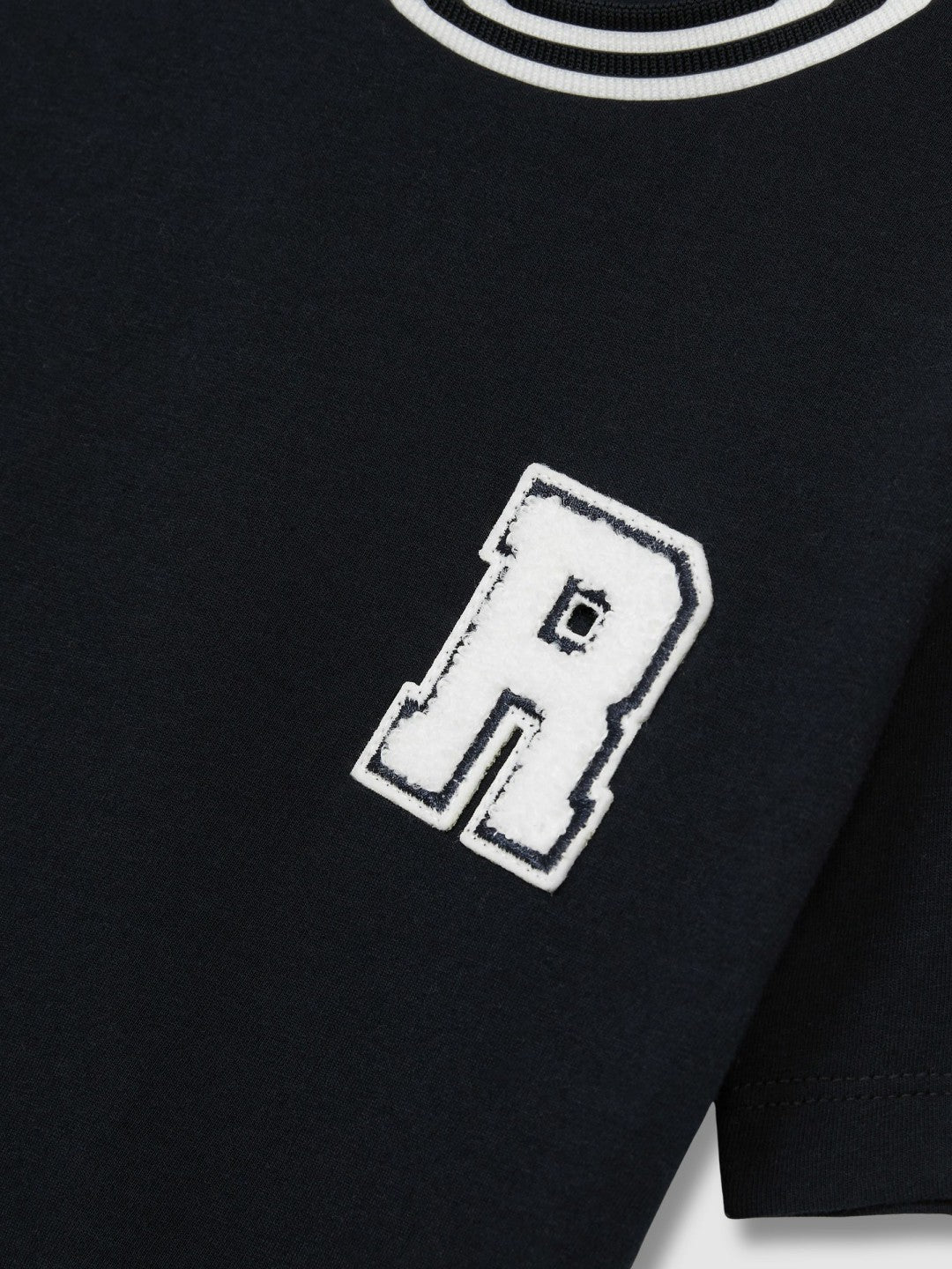 Reiss 9-13 yrs Cotton Letter Patch T-Shirt in Navy