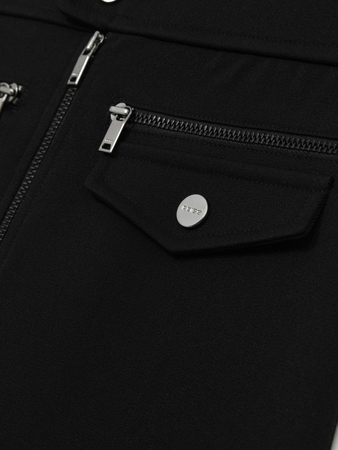Reiss 13-14 yrs Piqué Zip-Detail Mini Skirt in Black