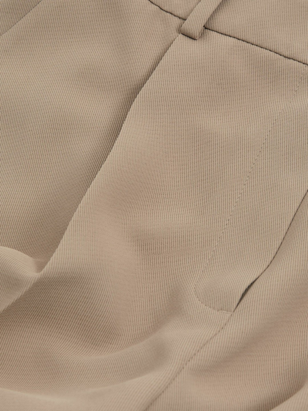 Reiss Petite Elasticated-Waist Wide-Leg Twill Trousers in Mink Neutral