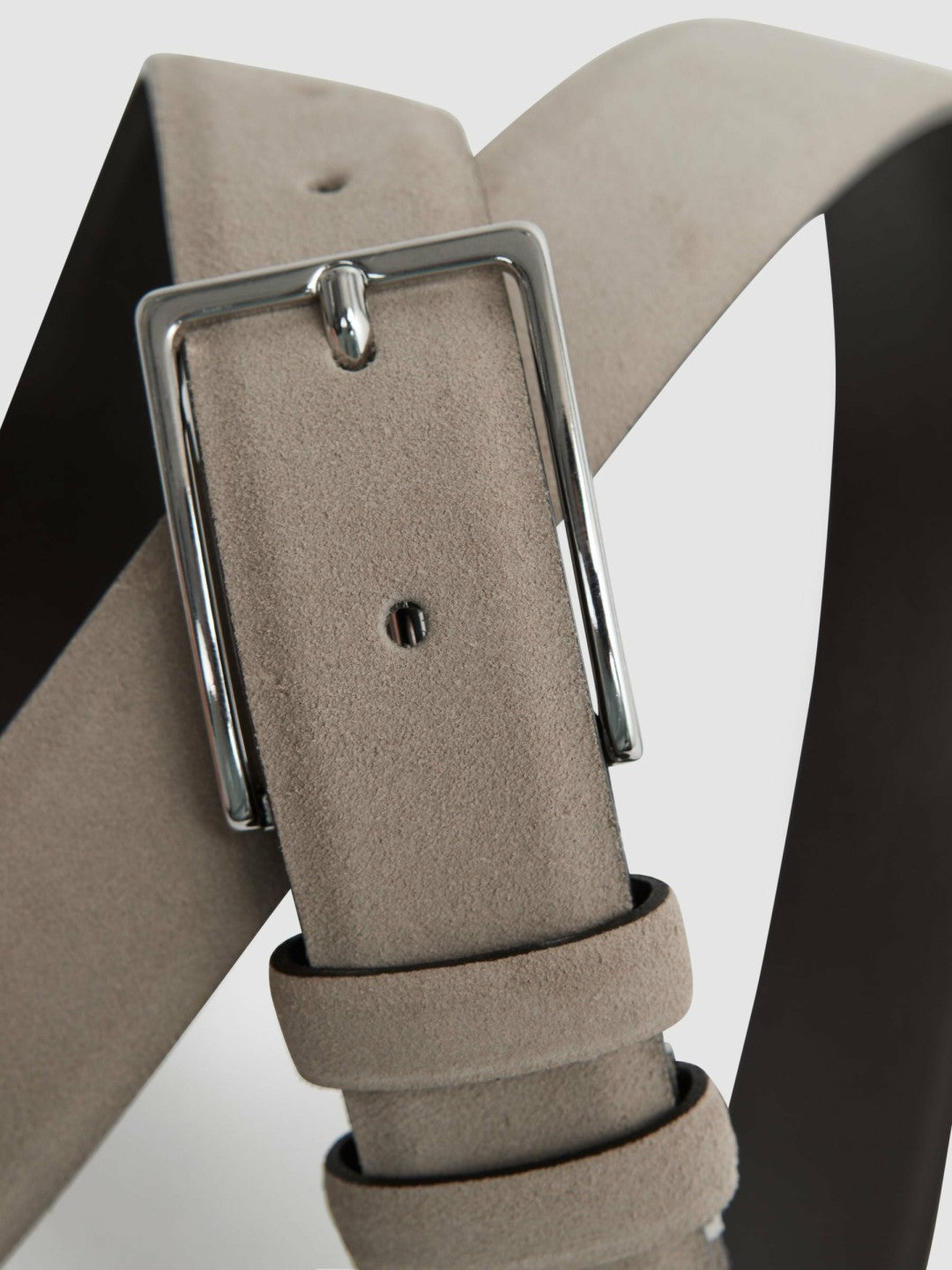 Reiss Suede Belt in Stone