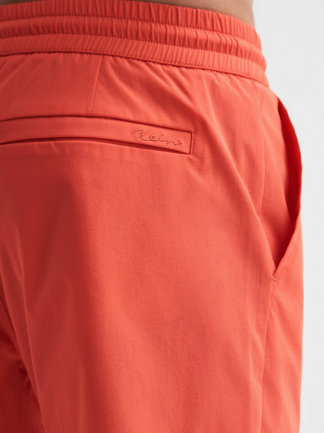 Reiss Plain Drawstring Swim Shorts in Bright Orange