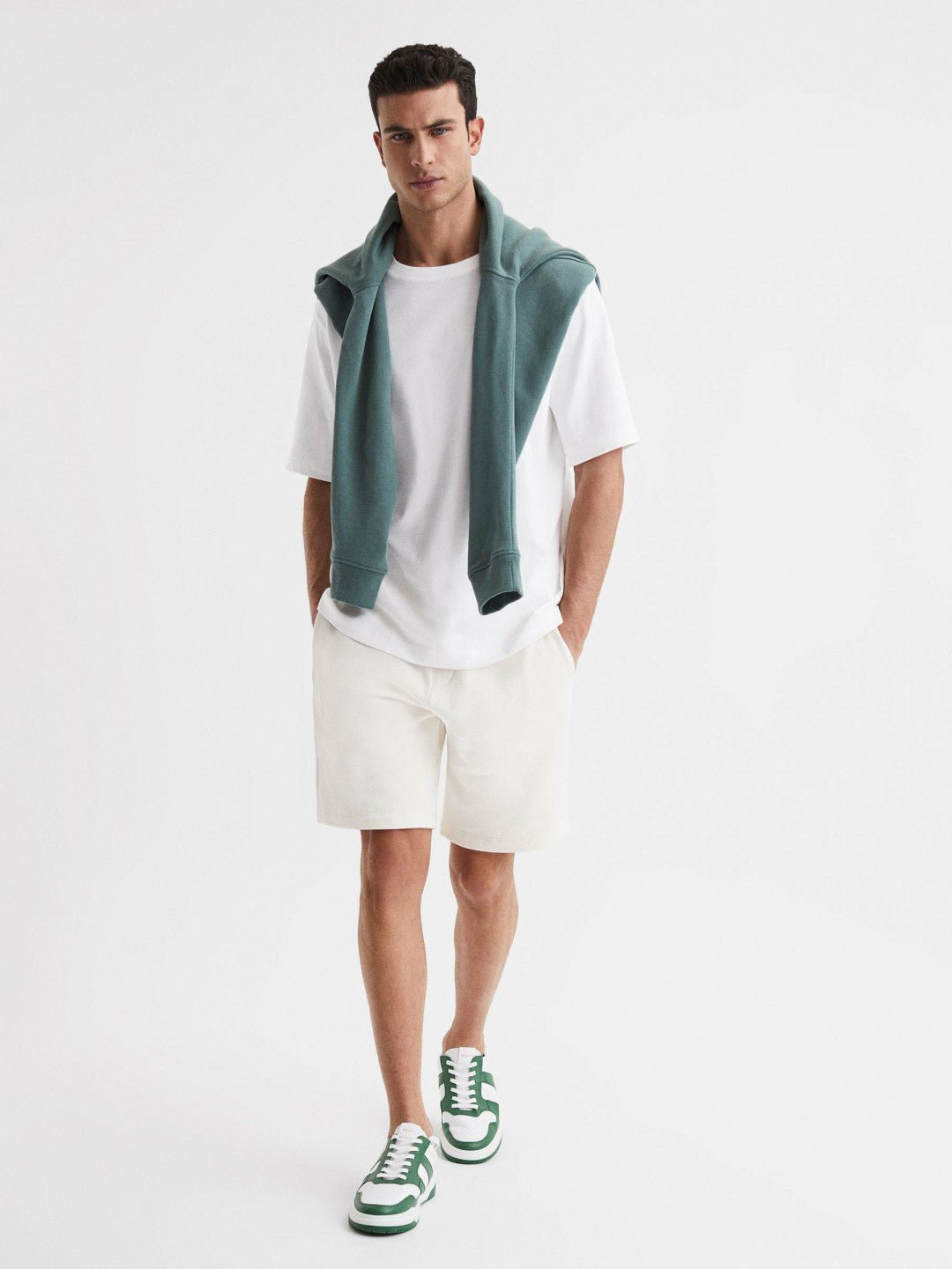 Reiss Oversized Garment Dye T-Shirt in White