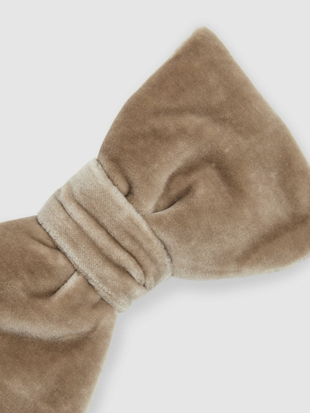 Reiss Velvet Bow Tie in Taupe Brown