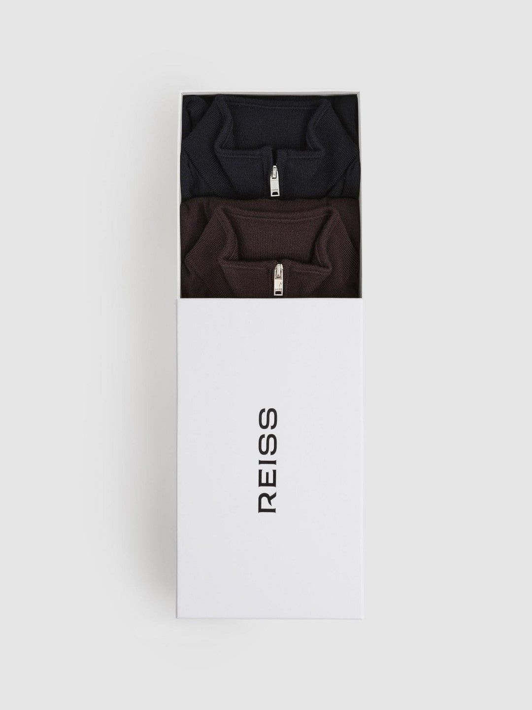 Reiss 3-9 yrs Two Pack Of Merino Wool Zip-Neck Jumpers in Navy/Dark Bordeaux