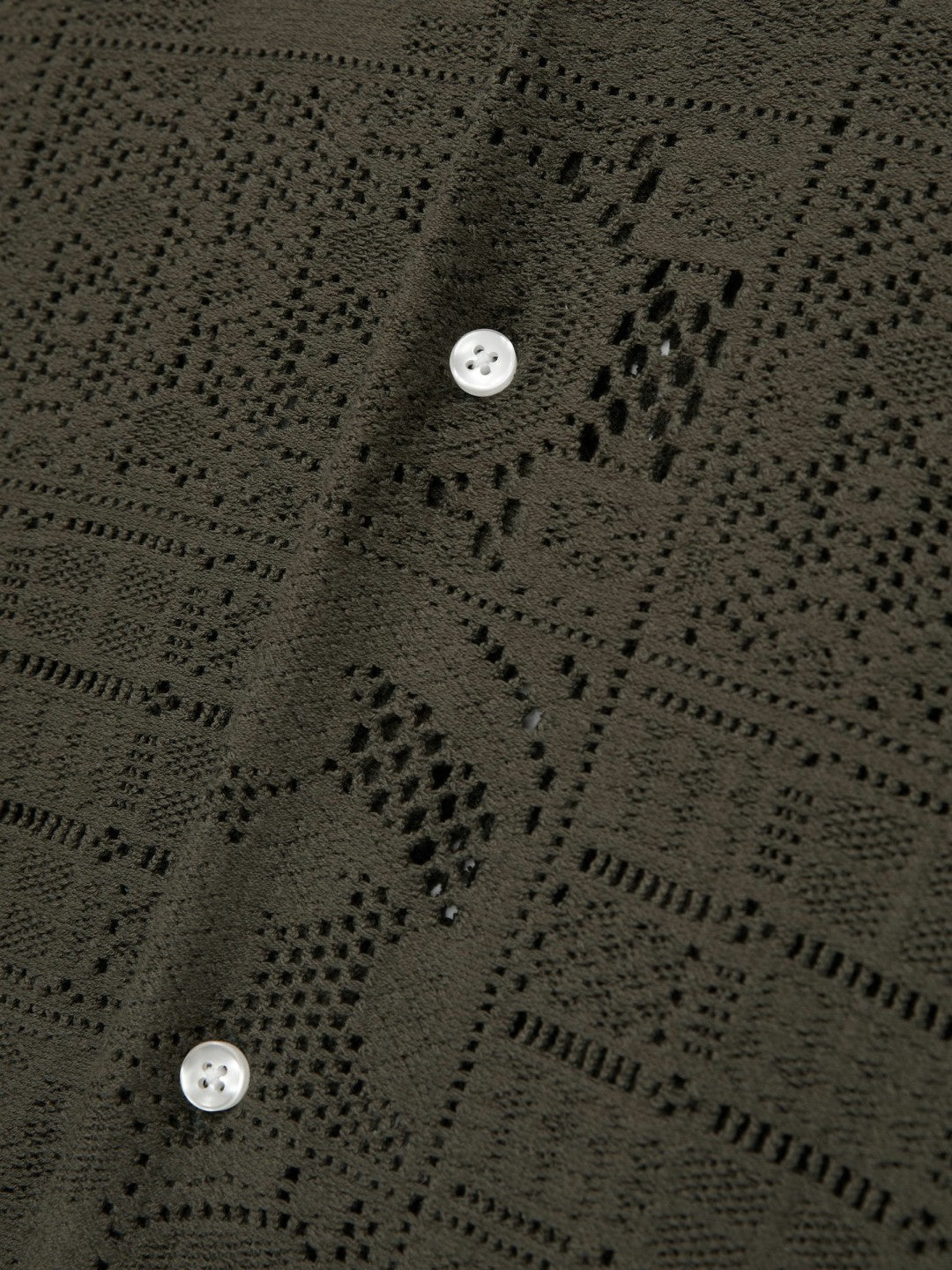 Reiss Les Deux Blend Lace Shirt in Olive Green
