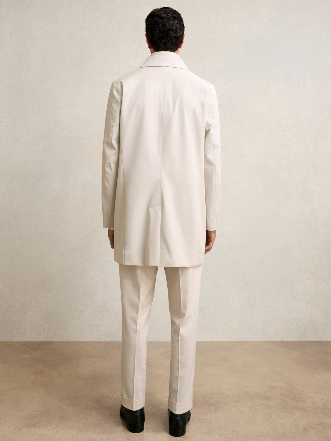 Reiss Hybrid Removable Funnel Neck Overcoat in Light Stone
