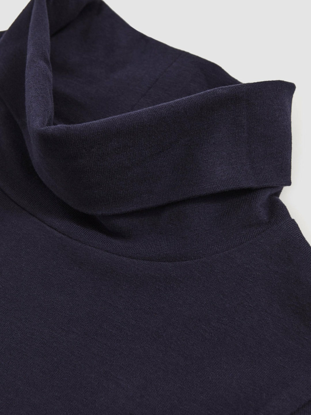 Reiss 13-14 yrs Cotton-Jersey Roll-Neck Top with Stretch in Navy