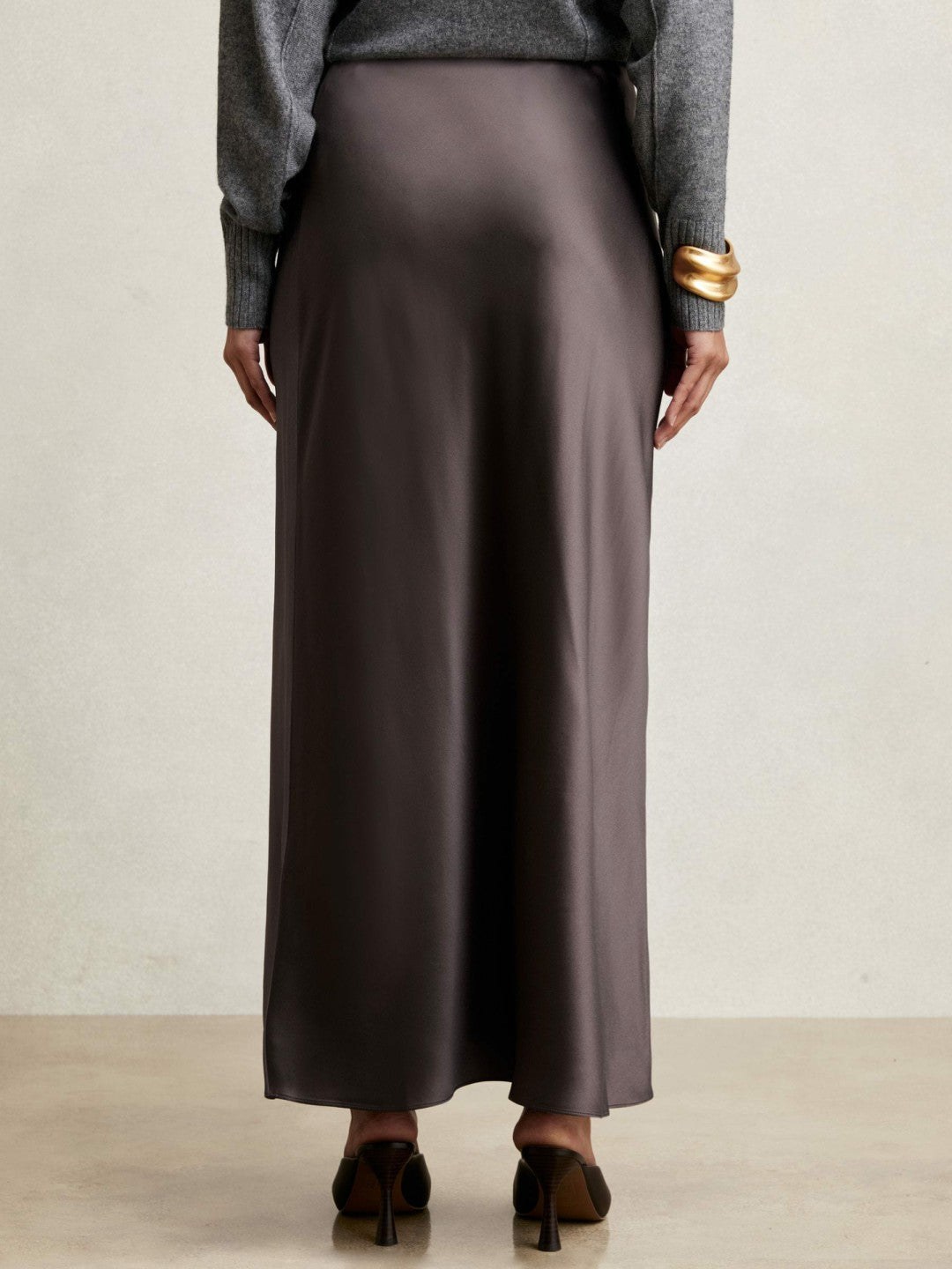Reiss Silk Slip Maxi Skirt in Mauve