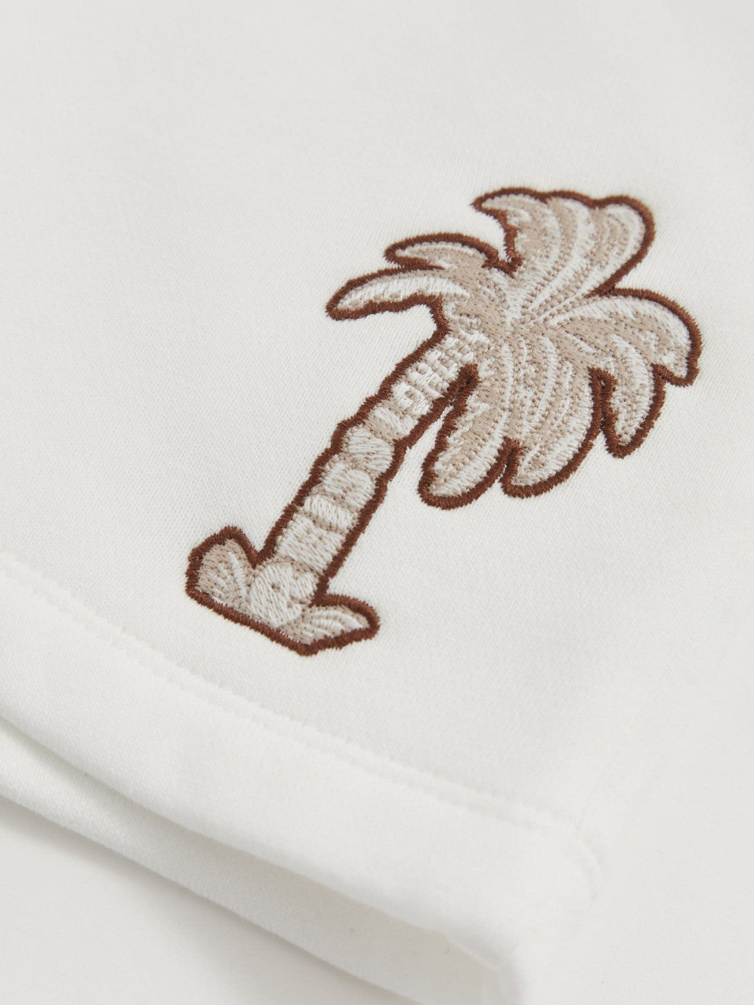 Reiss 13-14 yrs Cotton Blend Palm Embroidered Shorts in Off White