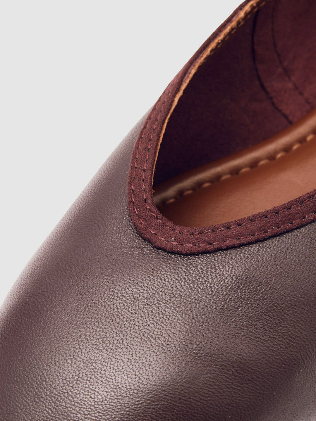 Reiss Nappa Leather Ballet Flats in Oxblood