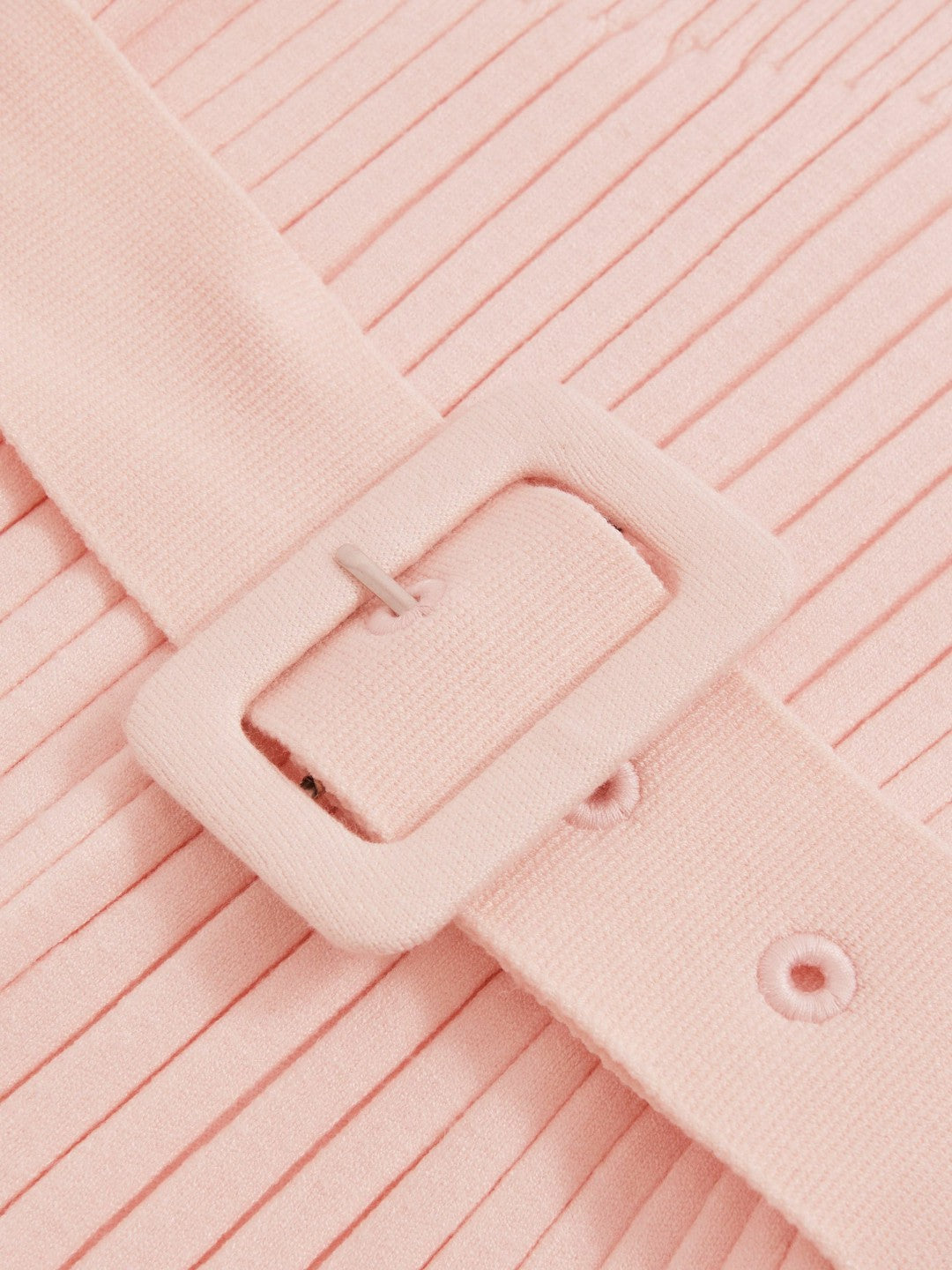 Reiss 9-13 yrs Rib-Knit Roll-Neck Belted Dress in Pink