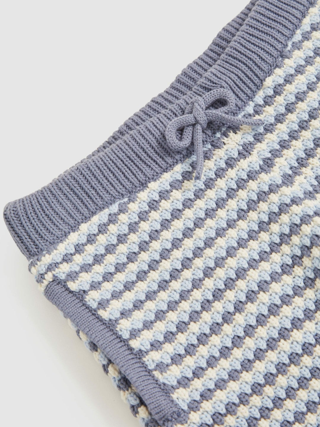 Reiss 13-14 yrs Cotton-Blend Knitted Stripe Shorts in Blue/White