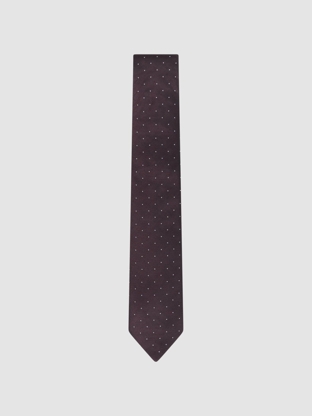 Reiss Polka Dot Silk Tie in Burgundy