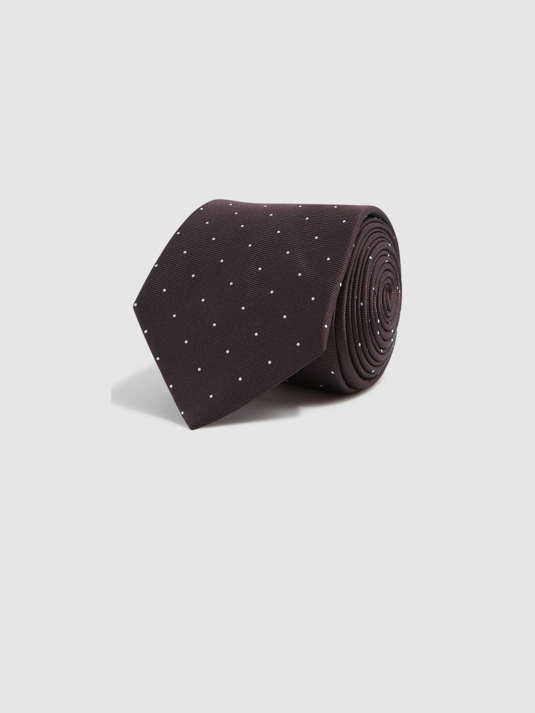 Reiss Polka Dot Silk Tie in Burgundy
