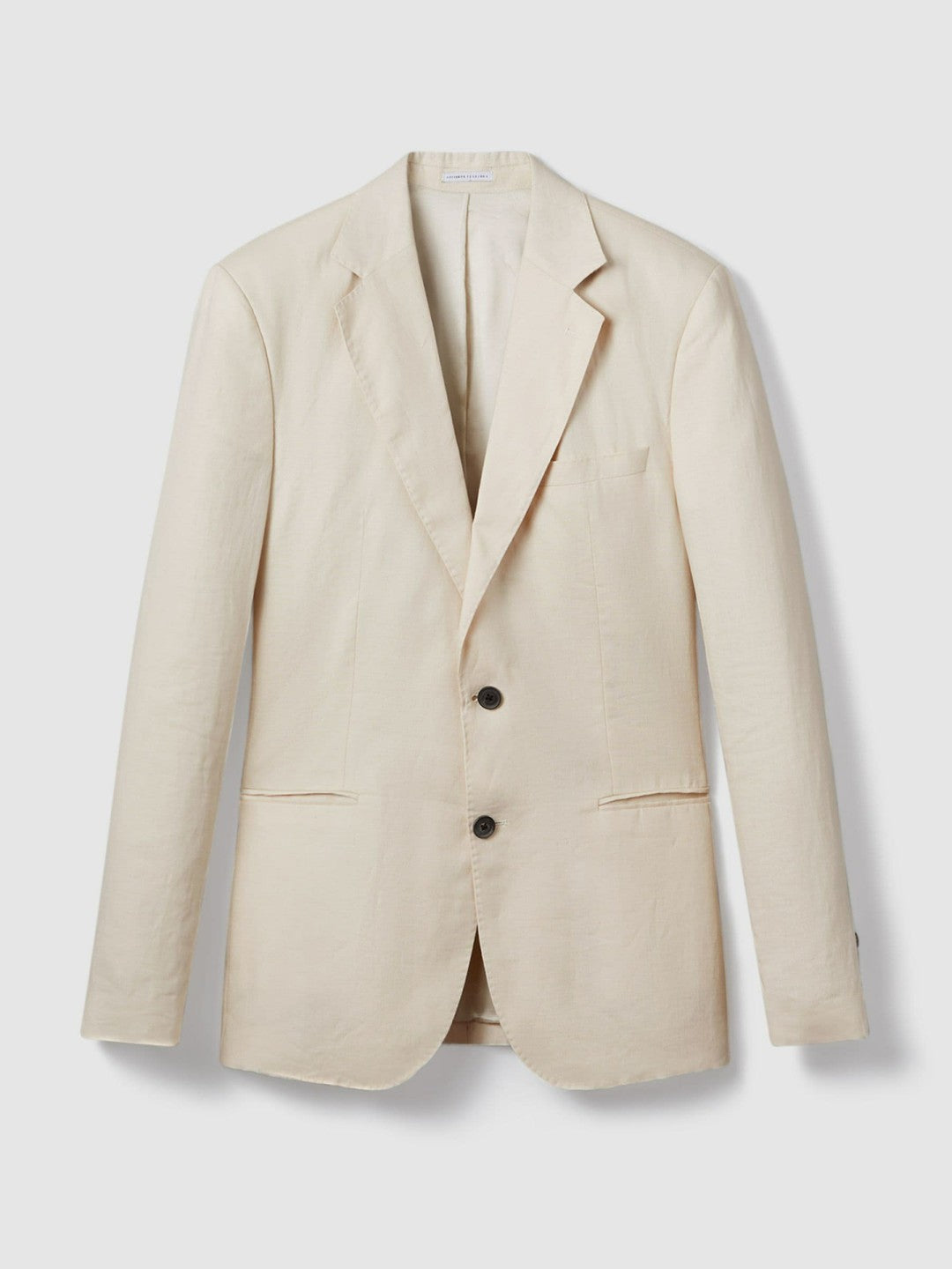 Reiss Slim-Fit Single Breasted Linen Blazer in Stone