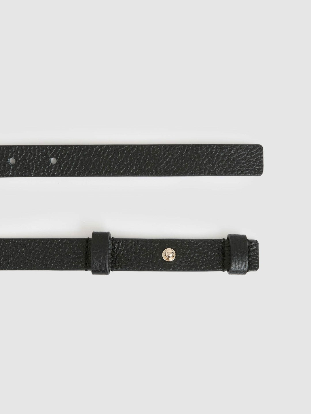 Reiss Leather Square Hinge Belt in Black