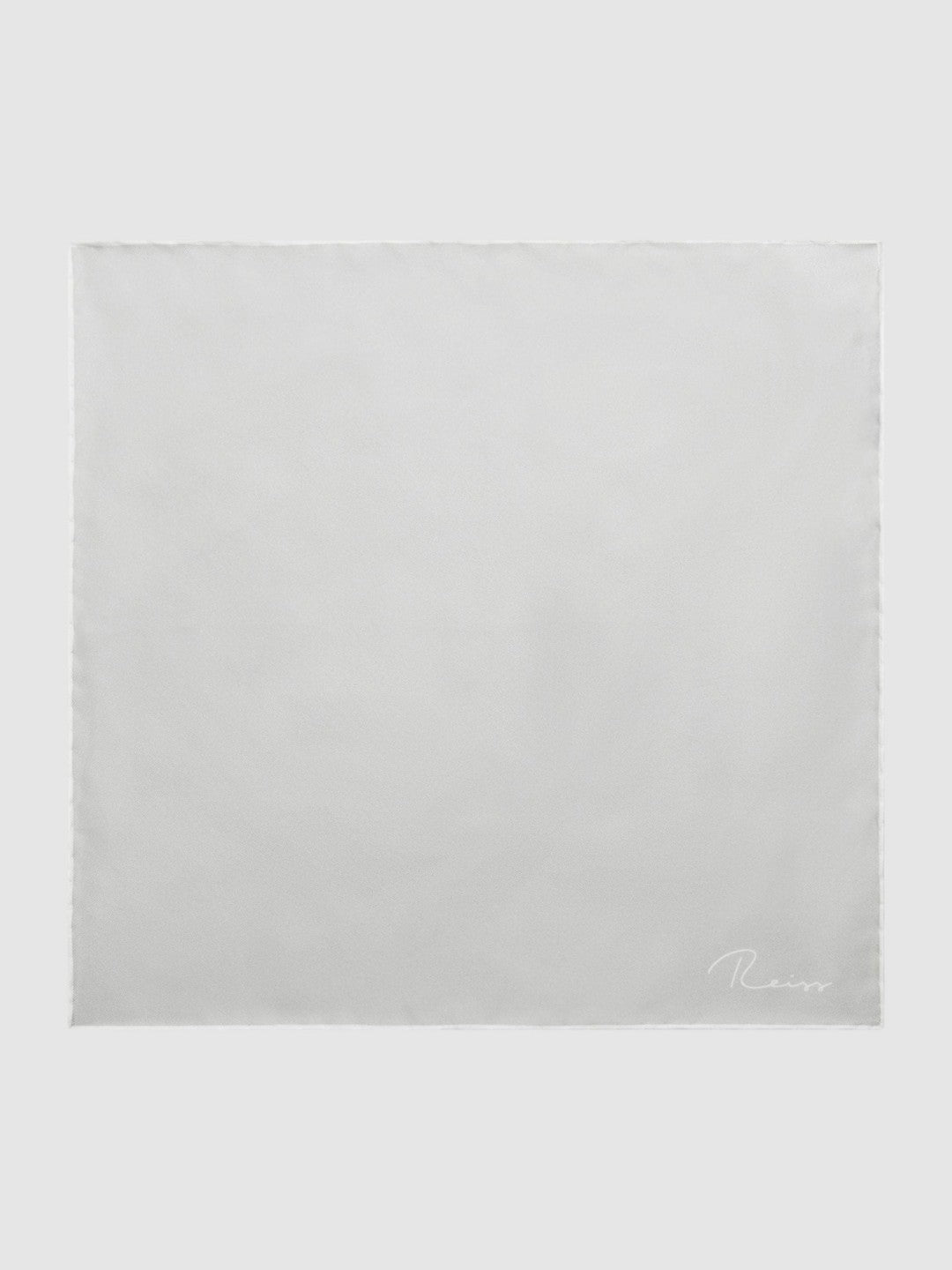 Reiss Plain Silk Pocket Square in Silver