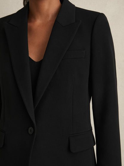 Reiss Petite Tailored Single Breasted Suit Blazer in Black