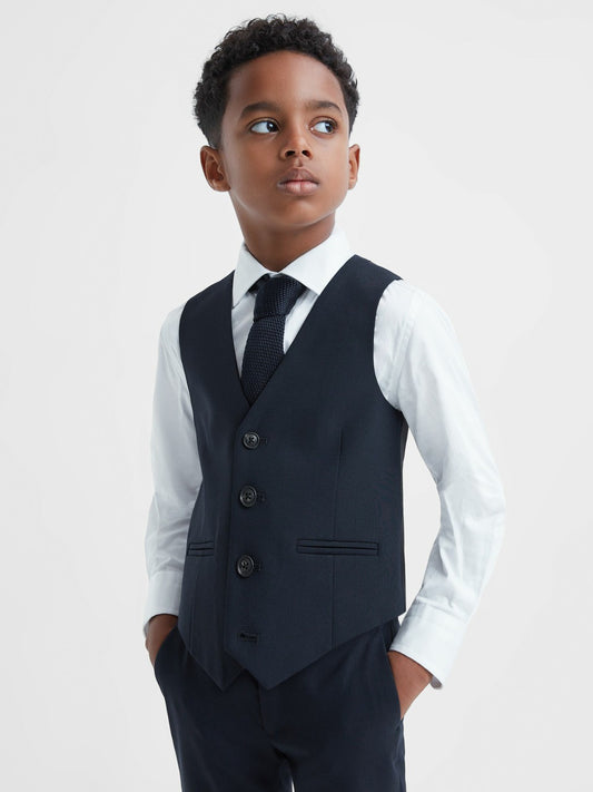 Reiss 9-14 yrs Modern Fit Waistcoat in Navy