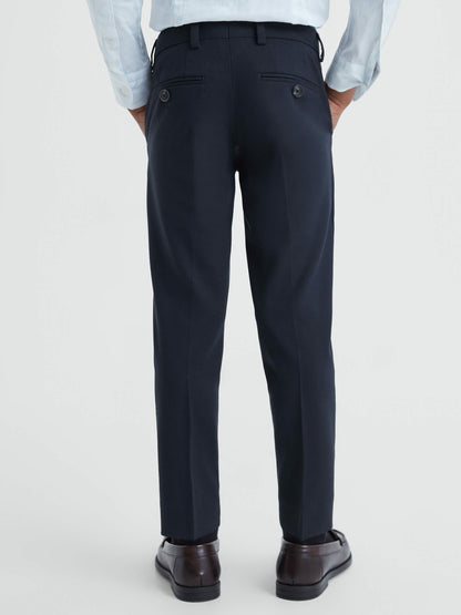Reiss 9-14 yrs Wool Blend Adjustable Trousers in Navy