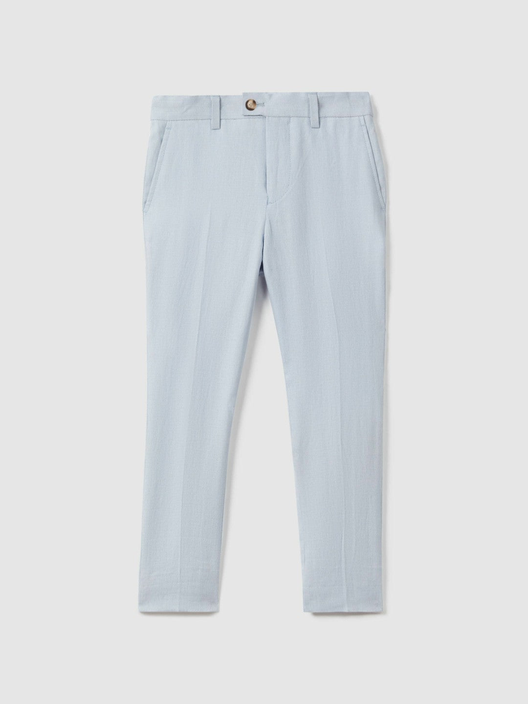 Reiss 9-13 yrs Slim Fit Linen Adjustable Trousers in Soft Blue