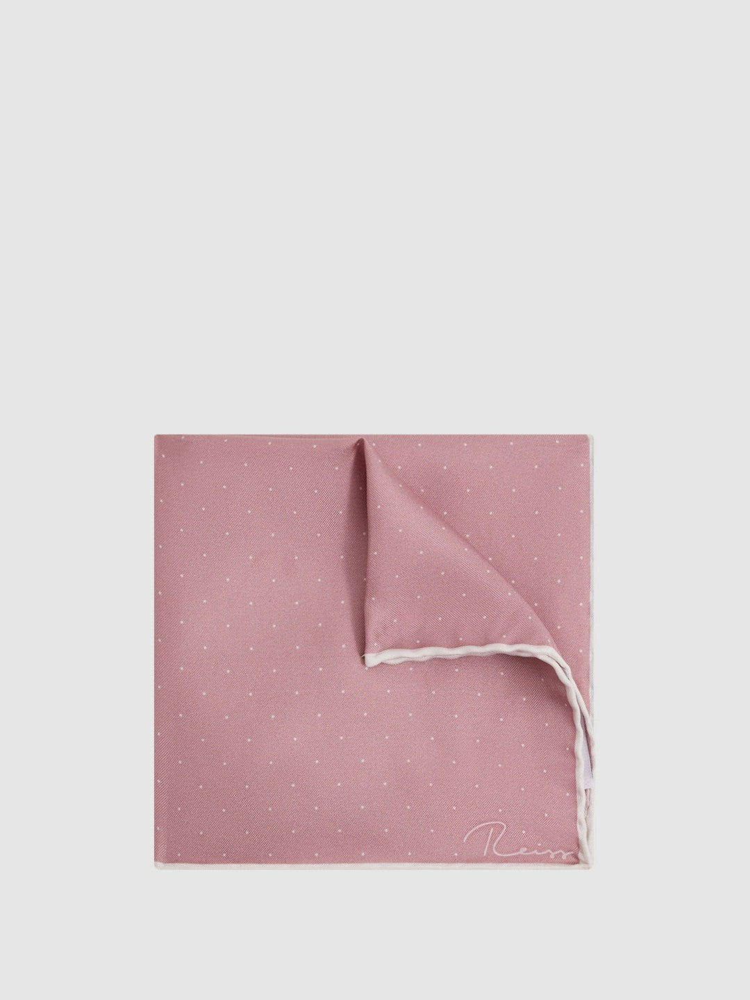 Reiss Polka Dot Silk Pocket Square in Pink