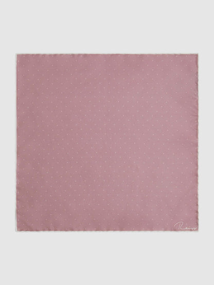 Reiss Polka Dot Silk Pocket Square in Pink