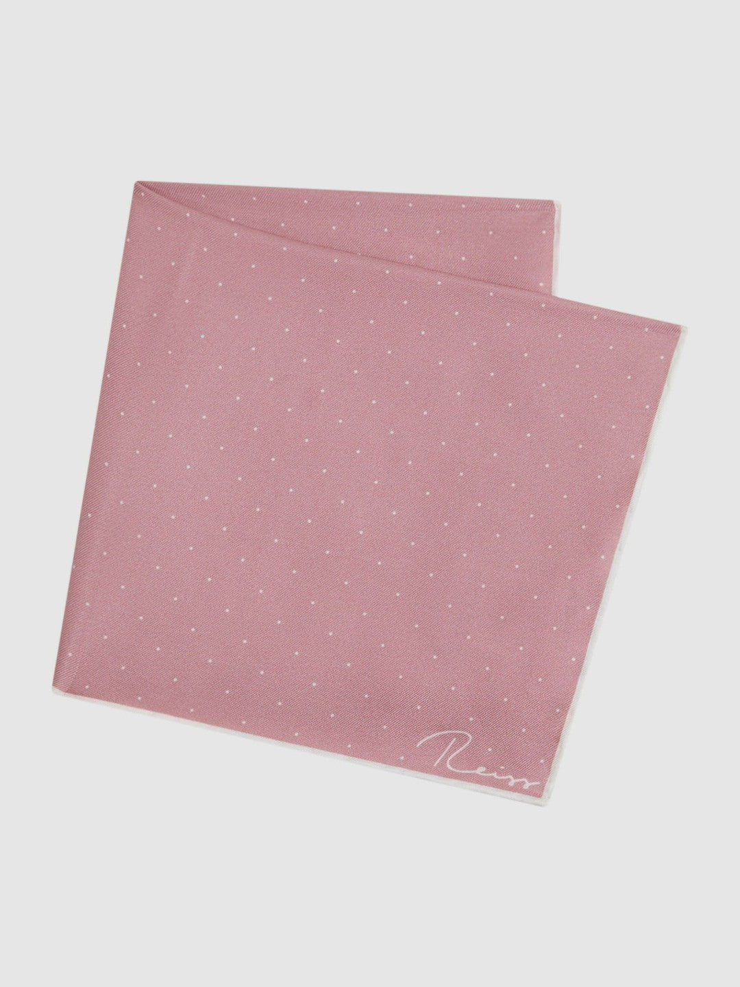 Reiss Polka Dot Silk Pocket Square in Pink
