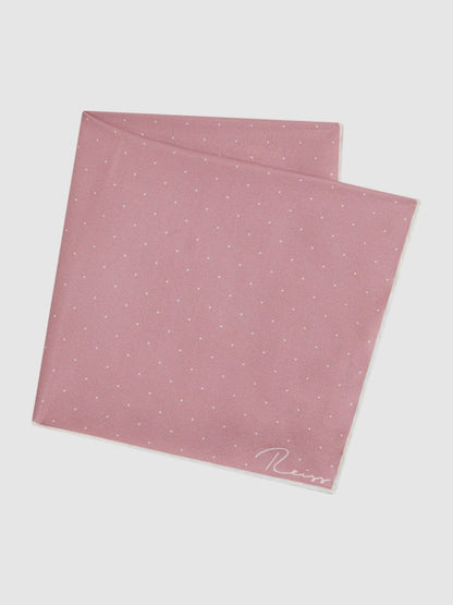 Reiss Polka Dot Silk Pocket Square in Pink