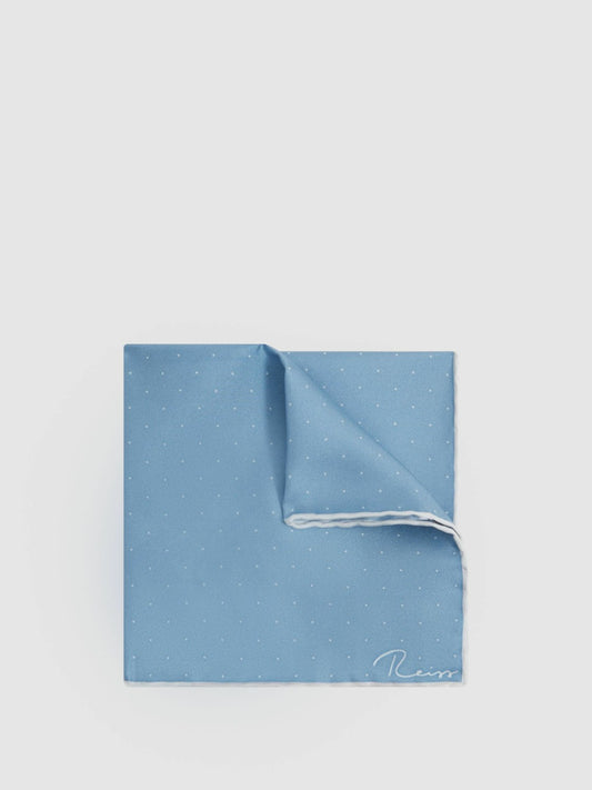 Reiss Polka Dot Silk Pocket Square in Blue