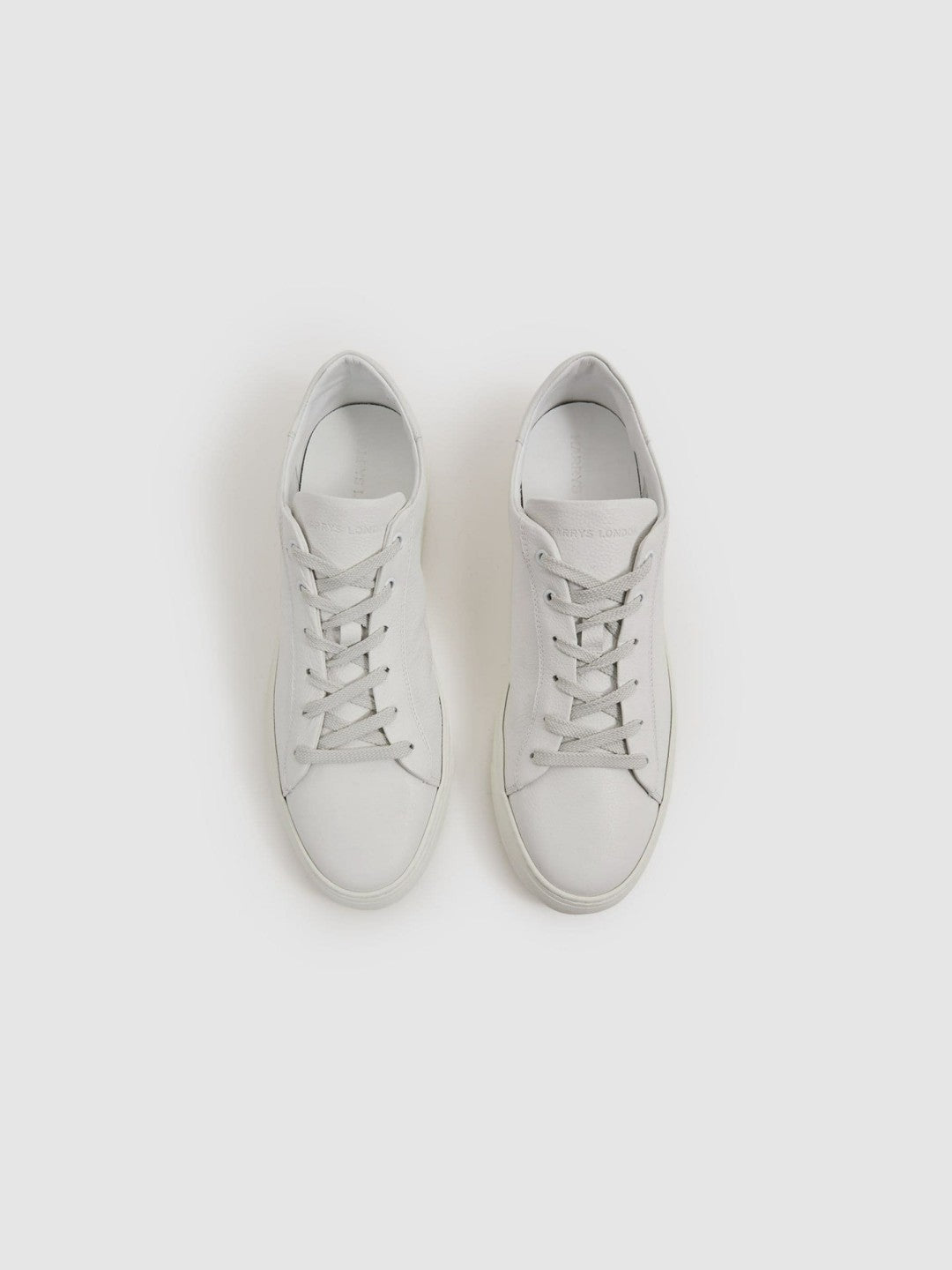 Reiss Harrys of London Grained Leather Trainers in White