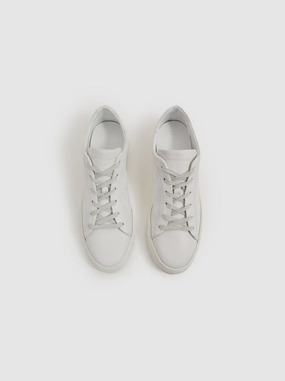 Reiss Harrys of London Grained Leather Trainers in White