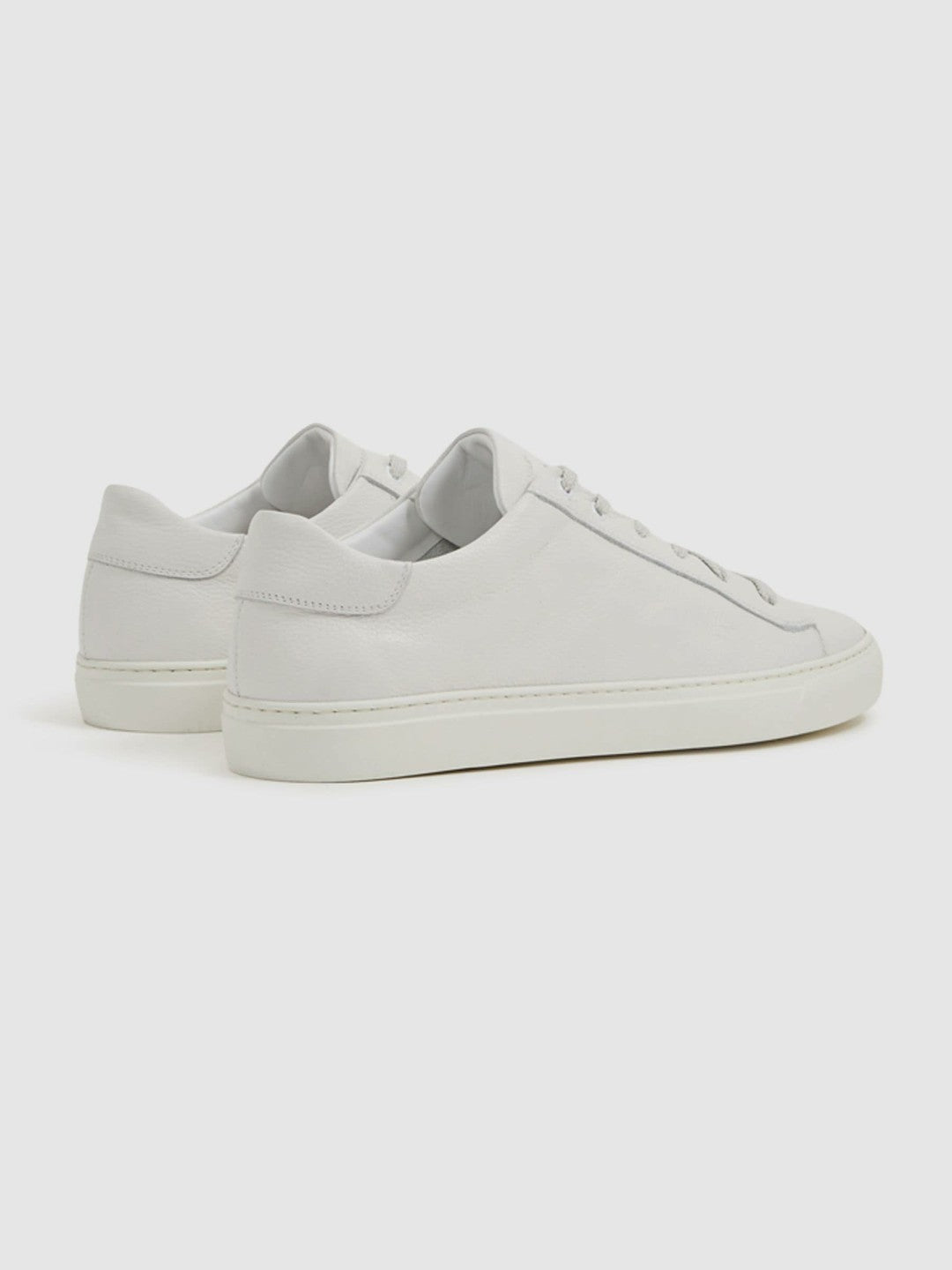 Reiss Harrys of London Grained Leather Trainers in White