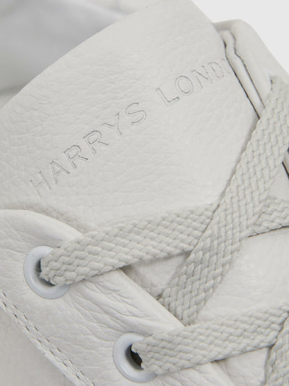 Reiss Harrys of London Grained Leather Trainers in White