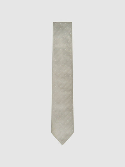 Reiss Polka Dot Silk Tie in Champagne
