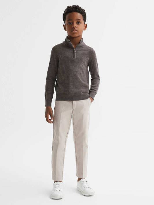 Reiss 9-14 yrs Slim Fit Tapered Chinos in Stone