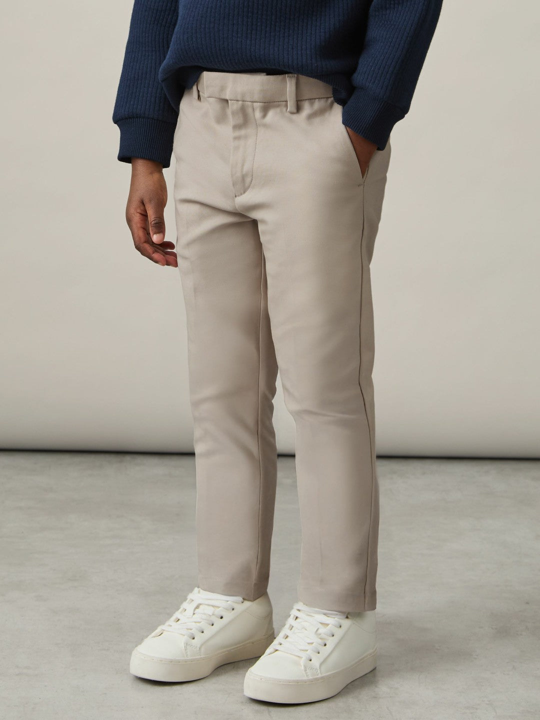Reiss 3-9 yrs Slim Fit Tapered Chinos in Stone