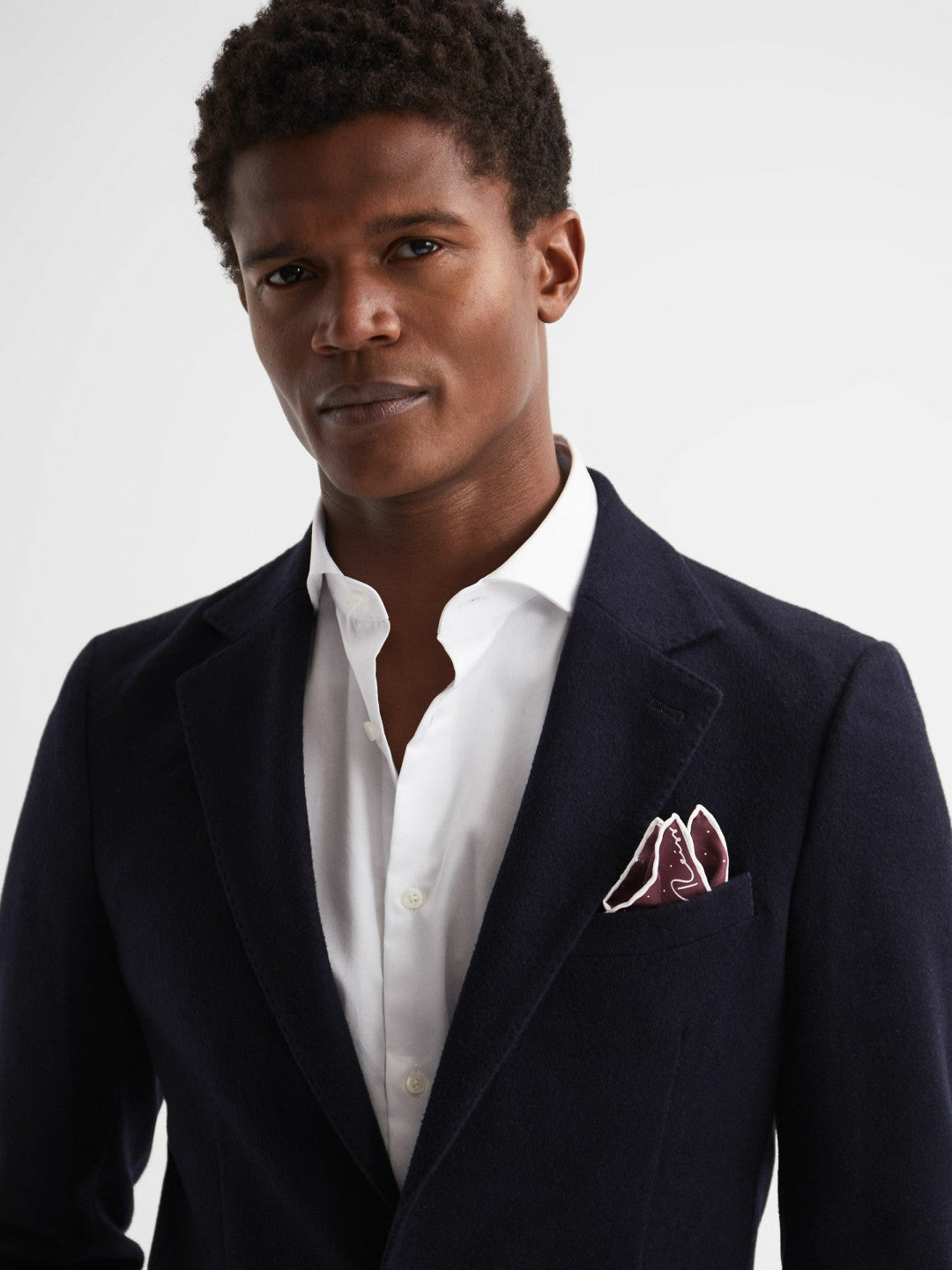 Reiss Polka Dot Silk Pocket Square in Burgundy