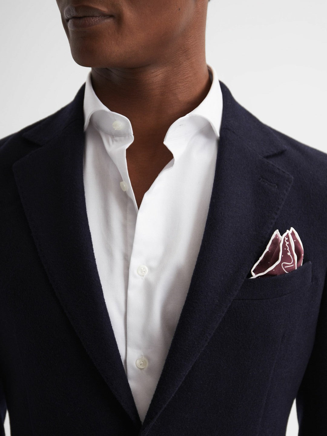 Reiss Polka Dot Silk Pocket Square in Burgundy
