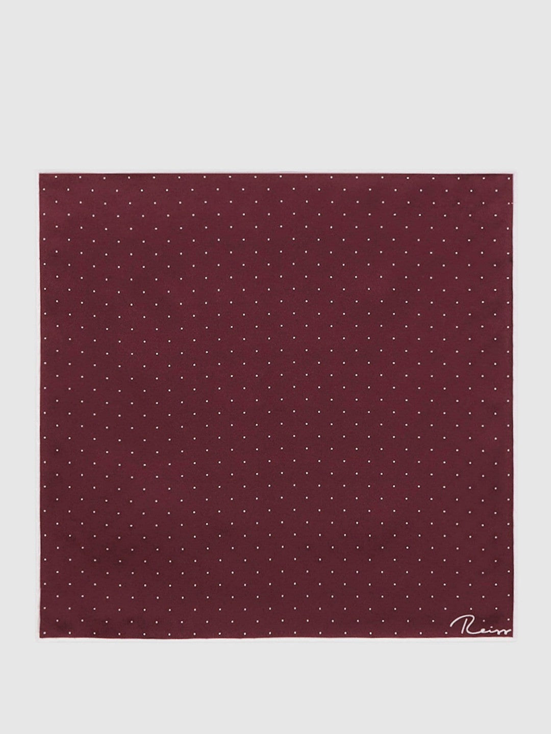 Reiss Polka Dot Silk Pocket Square in Burgundy