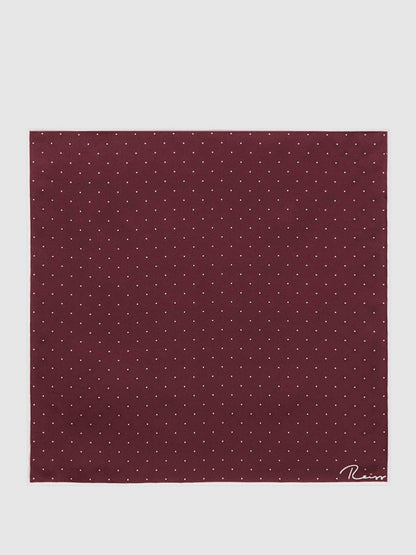 Reiss Polka Dot Silk Pocket Square in Burgundy