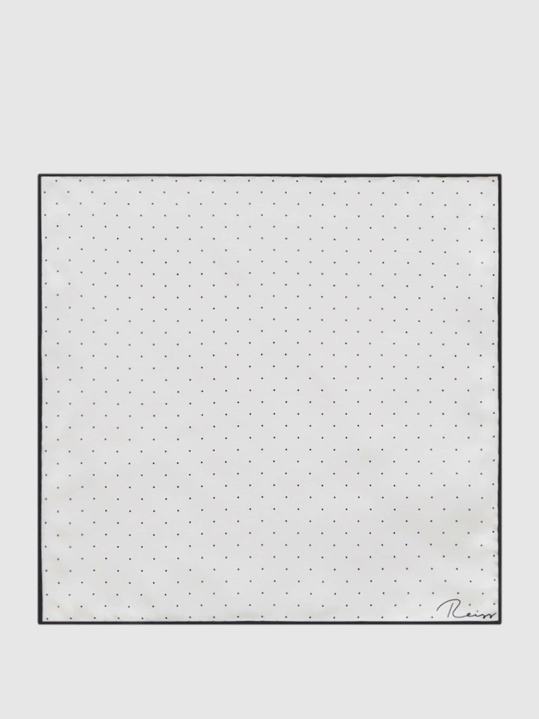 Reiss Polka Dot Silk Pocket Square in White
