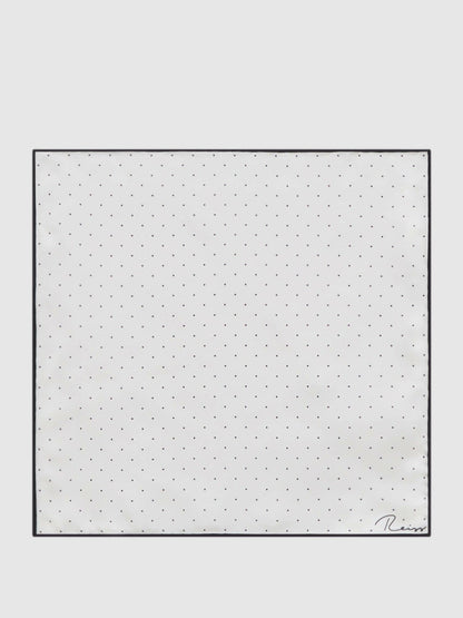 Reiss Polka Dot Silk Pocket Square in White