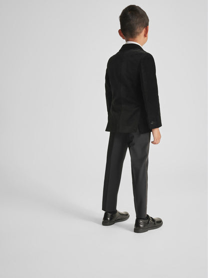 Reiss 4-9 yrs Single Breasted Velvet Blazer in Black
