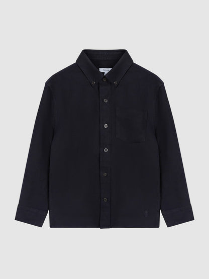 Reiss Junior Button Down Oxford Shirt in Navy