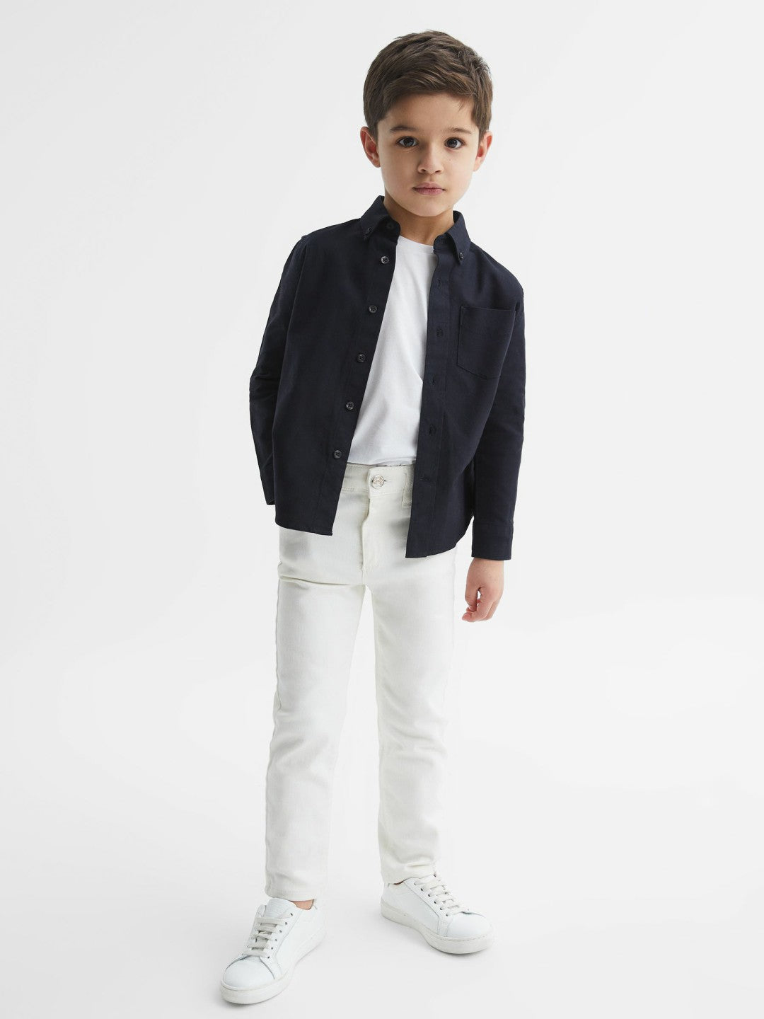Reiss Junior Button Down Oxford Shirt in Navy