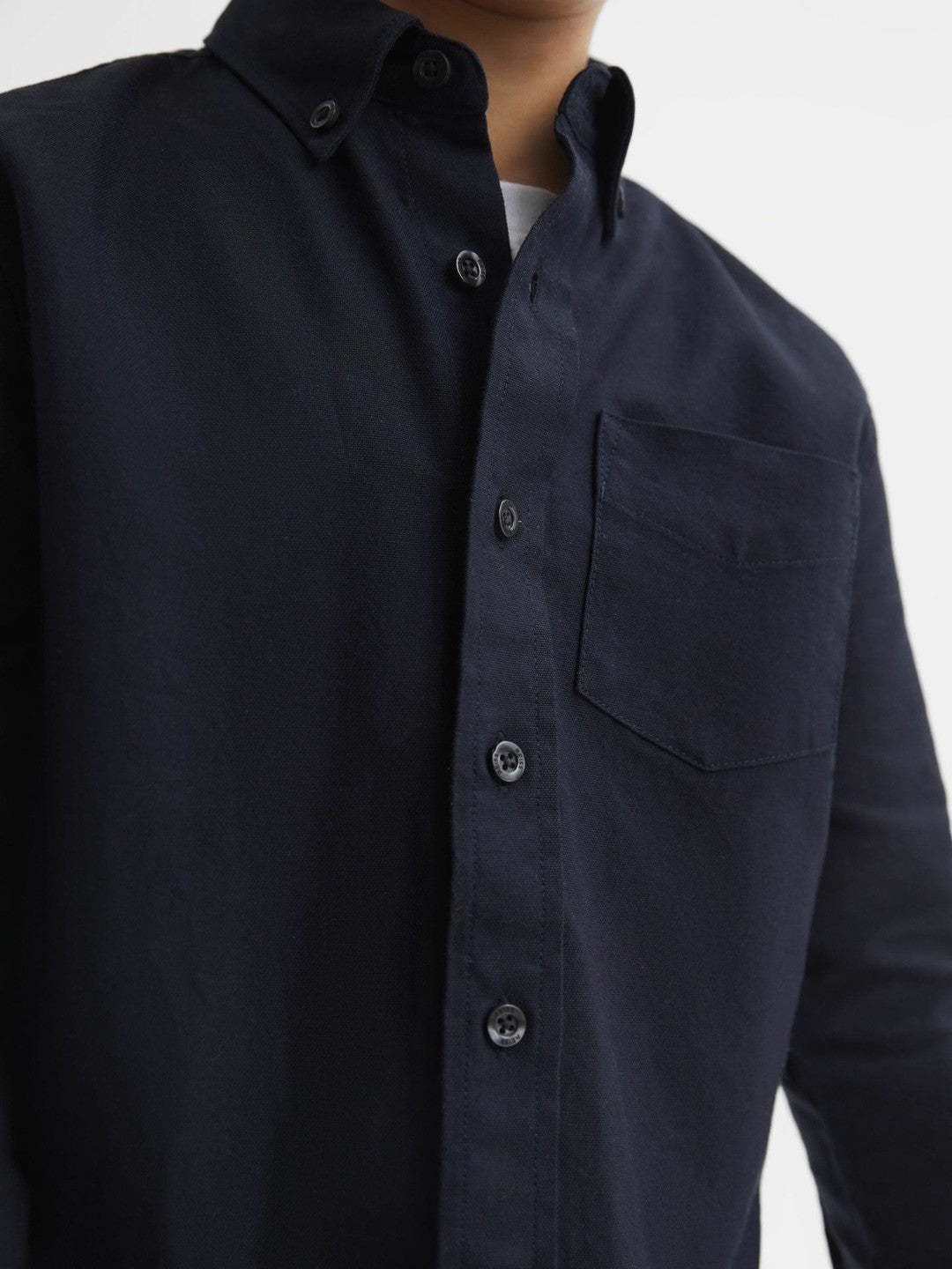 Reiss Junior Button Down Oxford Shirt in Navy